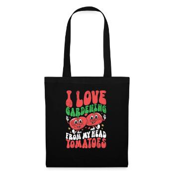 Tomates du jardin Légumes Tomates tête de jardinier - Sac en tissu - noir - Devant