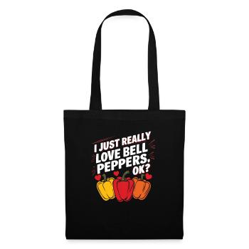 Paprika Geschenk - Stoffbeutel - Schwarz - Vorne