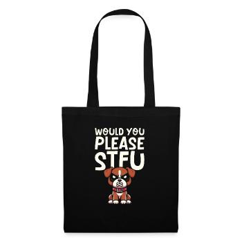 Boxer Chien Boxer allemand Boxer se taire - Sac en tissu - noir - Devant