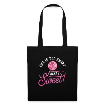 La vie est trop courte Rendez-la douce - Lollipop Candy - Sac en tissu - noir - Devant