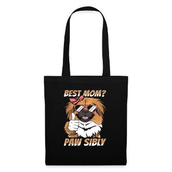 Pékinois Mutter Meilleure Maman Pawsibly - Sac en tissu - noir - Devant