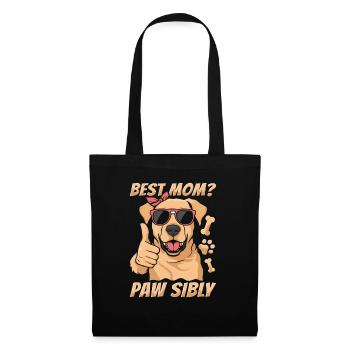 Labrador Mutter Meilleure maman Pawsibly - Sac en tissu - noir - Devant