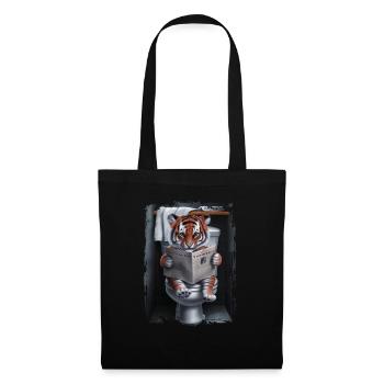 Tigertoilette Geschenk - Stoffbeutel - Schwarz - Vorne