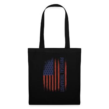 flag USA physical therapist Rretro Student - Tote Bag - black - Front