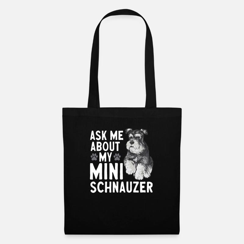 Zwergschnauzer Hund Schnauzer - Stoffbeutel - Schwarz