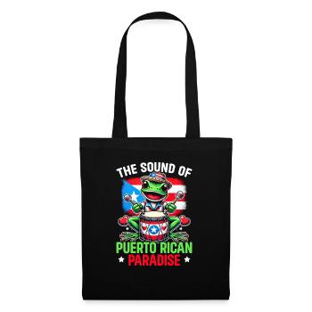 Coqui Grenouille Porto Rico Pride Boricua Portoricain - Sac en tissu - noir - Devant
