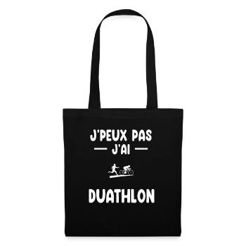 Ich kann nicht Ich habe Duathlon Geschenk Duathlet - Stoffbeutel - Schwarz - Vorne