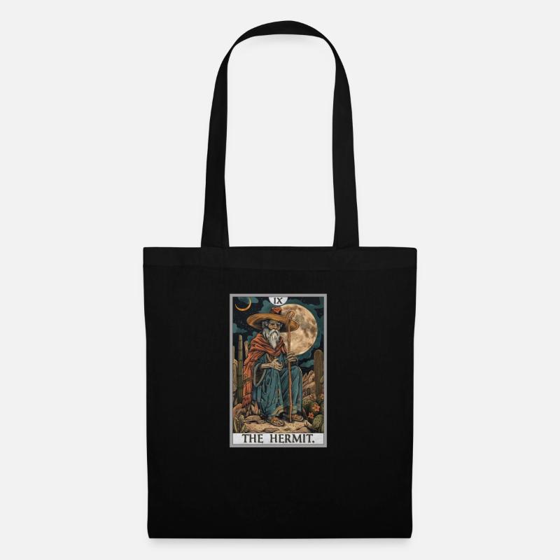 Tarotkarten Tarotkarte The Hermit Der Eremit - Stoffbeutel - Schwarz
