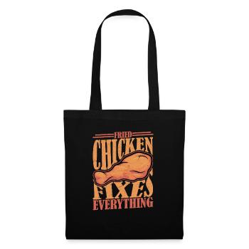 Le poulet frit résout tout : faire frire la restauration rapide - Sac en tissu - noir - Devant