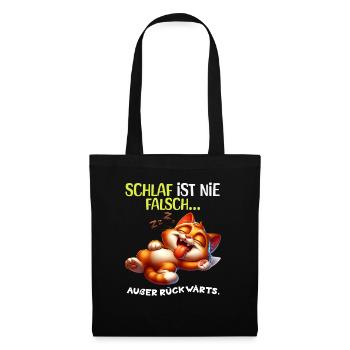Bin Müde Faul Lustige Schlafanzug Morgenmuffel - Stoffbeutel - Schwarz - Vorne