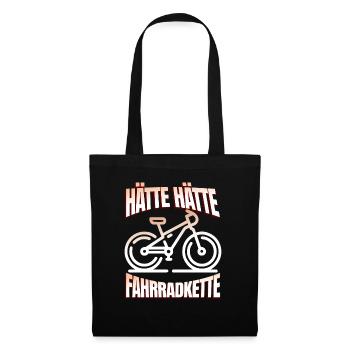 Lustiges Radfahrer - Hätte Hätte Fahrradkette - Stoffbeutel - Schwarz - Vorne