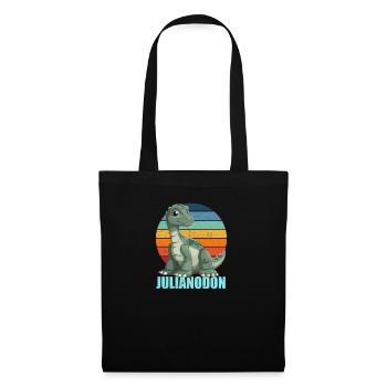 Julianodon Kombination aus Julian und Iguanodon - Stoffbeutel - Schwarz - Vorne