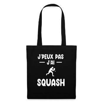 je peux pas j'ai squash cadeau badiste - Sac en tissu - noir - Devant