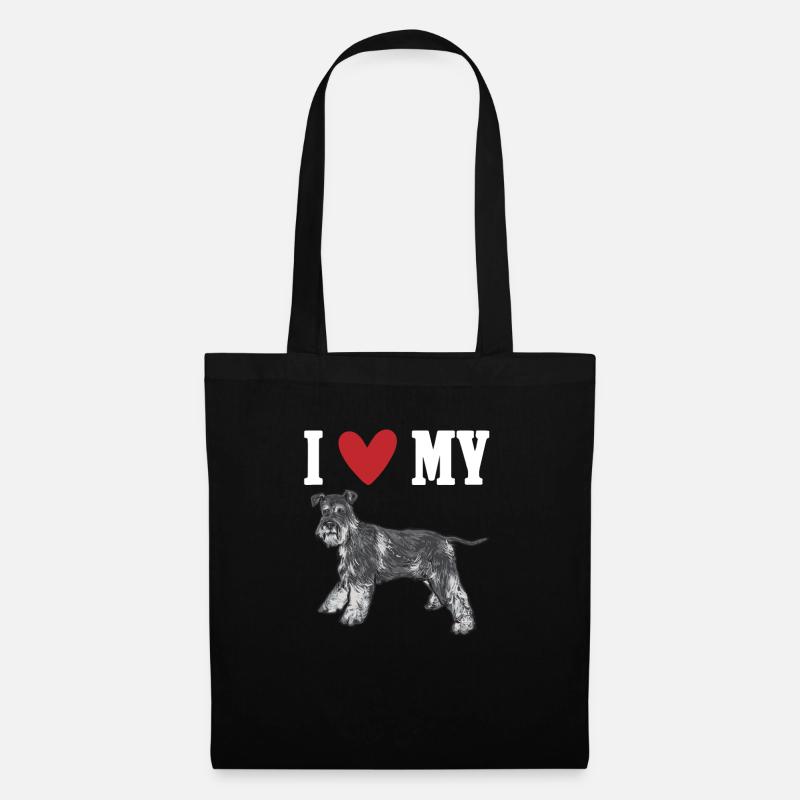Zwergschnauzer Hund Schnauzer - Stoffbeutel - Schwarz