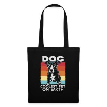 Chien Le Plus Cool Pet Sur Terre Lunettes De Soleil Rétro Drôle - Sac en tissu - noir - Devant