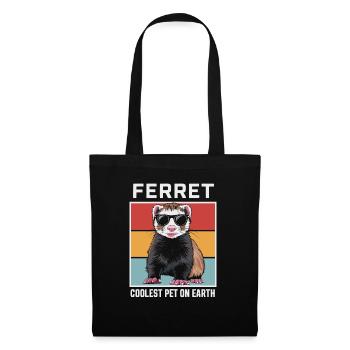 Ferret Coolest Pet On Earth Retro Sunglasses - Tote Bag - black - Front