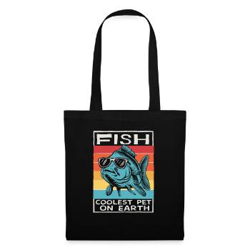 Fish Coolest Pet On Earth Retro Sunglasses Funny - Stoffbeutel - Schwarz - Vorne