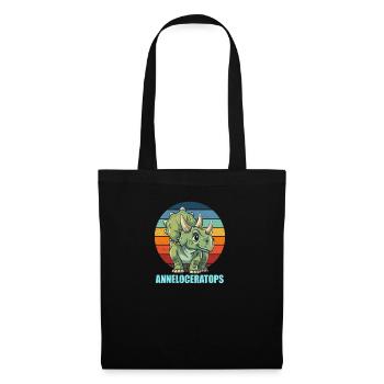 Idée cadeau anneloceratops pour Anne - Sac en tissu - noir - Devant