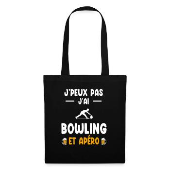 bouliste je peux pas j'ai bowling apéro - Sac en tissu - noir - Devant