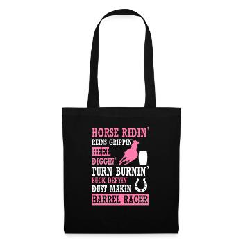 Rodeo Barrel Racing Pferd - Stoffbeutel - Schwarz - Vorne