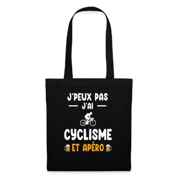 cyclist I can't I have cycling aperitif - Tote Bag - black - Front