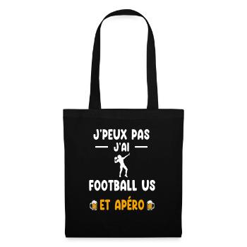 footballer I can't I have US football aperitif - Tote Bag - black - Front