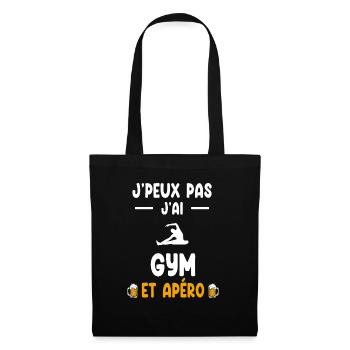gymnaste je peux pas j'ai gym apéro - Sac en tissu - noir - Devant