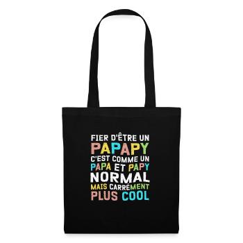 Papa et Papy - Homme Possédant Deux Titres - Sac en tissu - noir - Devant