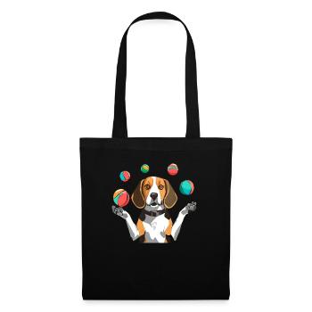 BEAGLE JONGLIERT - Stoffbeutel - Schwarz - Vorne