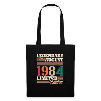 Vintage 1984 August Retro Birthday Gift - Tote Bag - black - Front