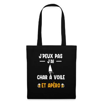 conducteur je peux pas j'ai char à voile apéro - Sac en tissu - noir - Devant