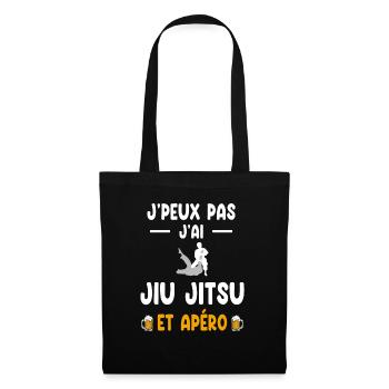 Judoka Ich kann nicht Ich habe Jiu Jitsu Aperitif - Stoffbeutel - Schwarz - Vorne