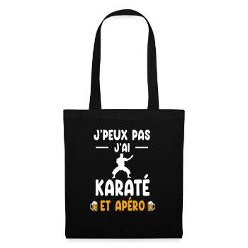 karatéka je peux pas j'ai karaté apéro - Sac en tissu - noir - Devant