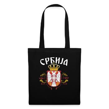 Serbien Wappen Balkan Serbia Srbija Majice Serbe - Stoffbeutel - Schwarz - Vorne