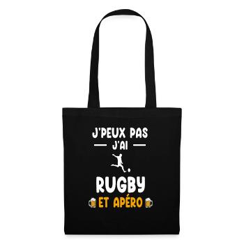 rugby player I can't I have rugby aperitif - Tote Bag - black - Front