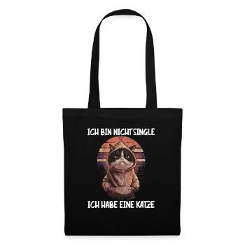 I'm not single I have a cat - Tote Bag - black - Front