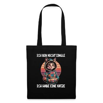 I'm not single I have a cat - Tote Bag - black - Front