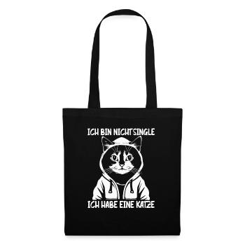 I'm not single I have a cat - Tote Bag - black - Front