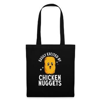 Chicken Nugget Liebhaber Chicken Nuggets - Stoffbeutel - Schwarz - Vorne