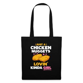 Chicken Nugget Liebhaber Chicken Nuggets - Stoffbeutel - Schwarz - Vorne