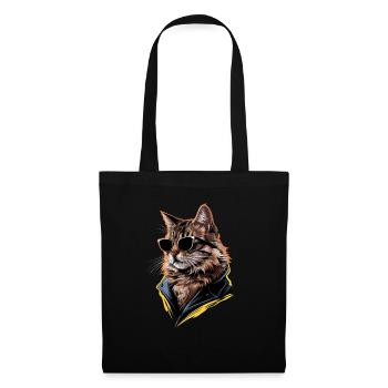 Sonnenbrille für Norwegische Waldkatze Geschenk - Stoffbeutel - Schwarz - Vorne