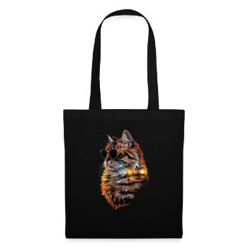 Sonnenbrille mit Perserkatze Geschenk - Stoffbeutel - Schwarz - Vorne