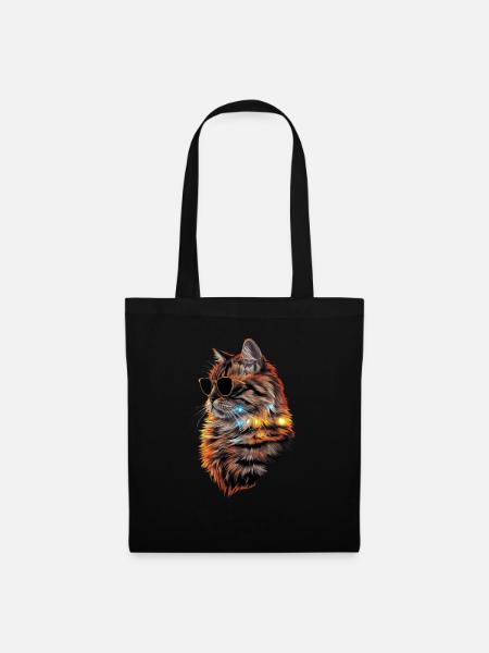 Sonnenbrille mit Perserkatze Geschenk - Stoffbeutel - Schwarz