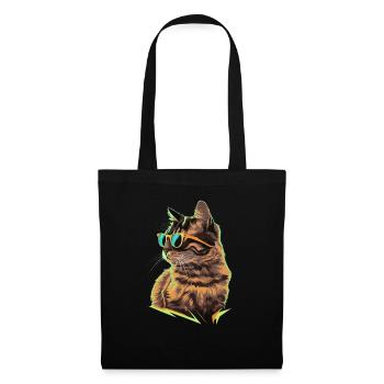 Sonnenbrille für Türkisch Angora-Katze Geschenk - Stoffbeutel - Schwarz - Vorne