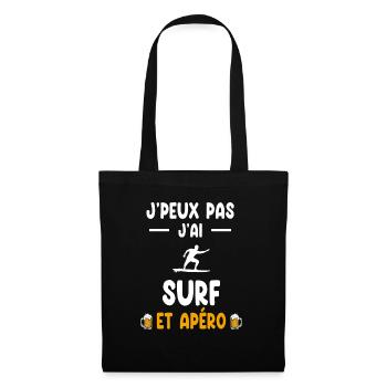 surfer I can't I surf man aperitif - Tote Bag - black - Front