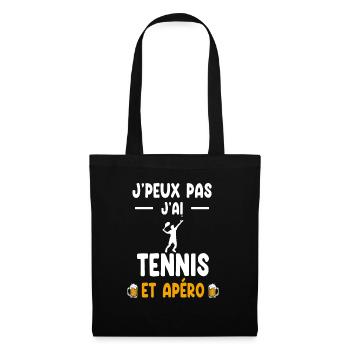 tennis player I can't I have tennis man aperitif - Tote Bag - black - Front