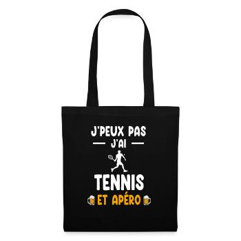 tennis player I can't I have tennis aperitif - Tote Bag - black - Front