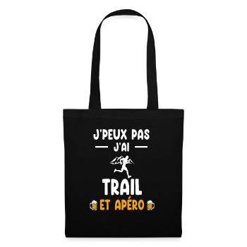 traileur je peux pas j'ai trail apéro - Sac en tissu - noir - Devant
