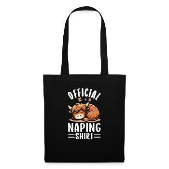 Official Sleeping House Highland Cow PJ Sleeping - Tote Bag - black - Front
