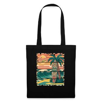 Retro 70s 80s Maui Vintage Hawaii Tropical - Stoffbeutel - Schwarz - Vorne